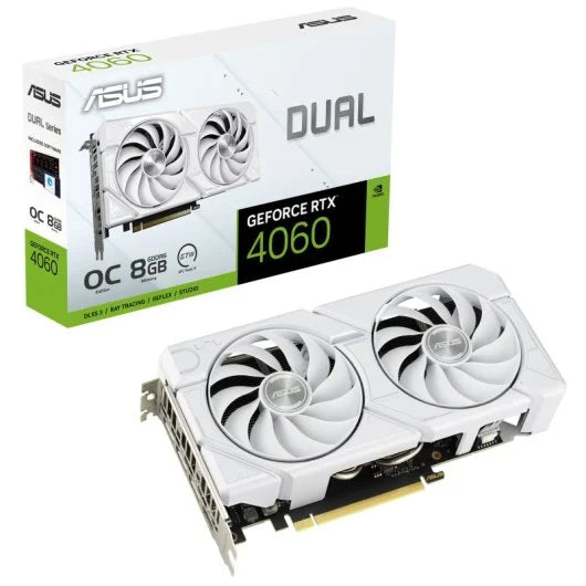 Tarjeta Gráfica Asus Dual | RTX 4060 | EVO OC Edition 8GB GDDR6 DLSS3 Blanco
