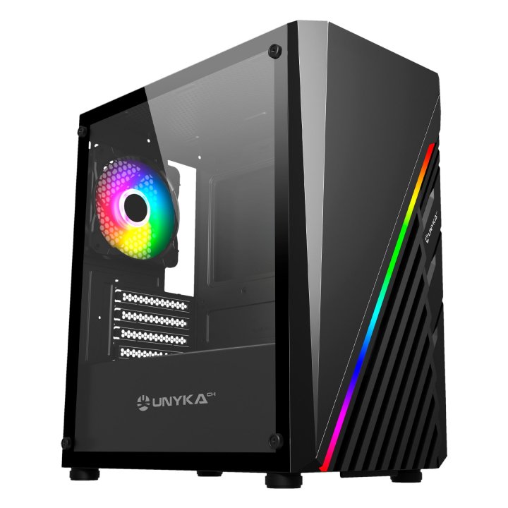 Caja Micro Atx Gaming Unyka Mini Glayze Led Frontal Argb